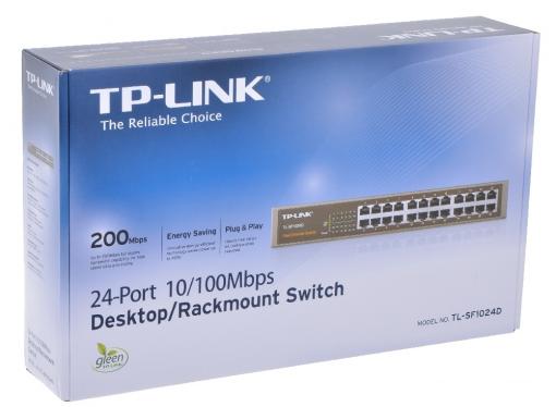 Коммутатор TP-LINK TL-SF1024D 24-портовый 10/100 Мбит/с настольный/монтируемый в стойку коммутатор