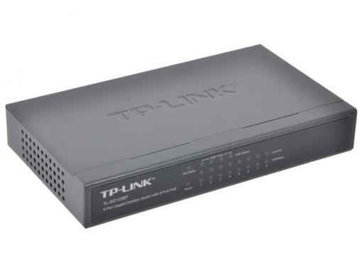 Коммутатор TP-LINK TL-SG1008P 8-Port Gigabit Desktop PoE Switch, 8 Gigabit RJ45 ports including 4 PoE ports, steel case