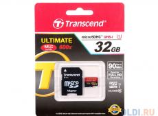 MicroSDHC Transcend 32GB Class10 UHS-I Ultimate + Адаптер (TS32GUSDHC10U1)