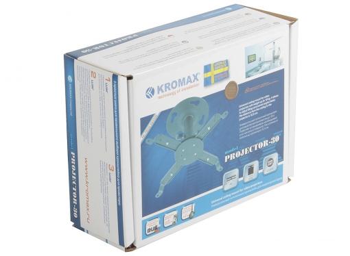 Кронштейн Kromax PROJECTOR-30 для проекторов, потолочный, 2 ст. свободы, max 10 кг, 125 mm GREY