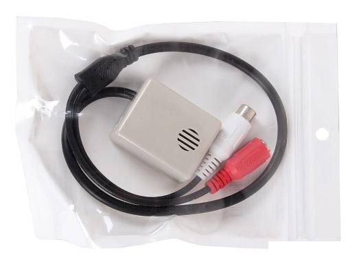 Высокочувствительный микрофон для видеосистем ORIENT VMC-04X, активный с АРУ, в корпусе, питание 6-12В, разъемы: RCA+питание