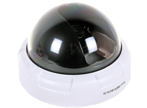 Муляж камеры видеонаблюдения Orient AB-DM-26, LED (мигает), полусфера, питание: батарейки АA - 2шт, для установки внутри помещения