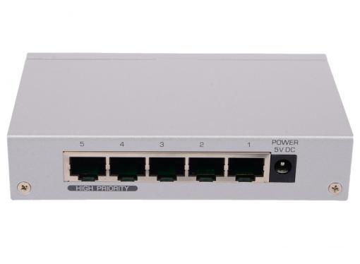 Коммутатор ZyXEL ES-105A_V2 Пятипортовый коммутатор Fast Ethernet с двумя приоритетными портами