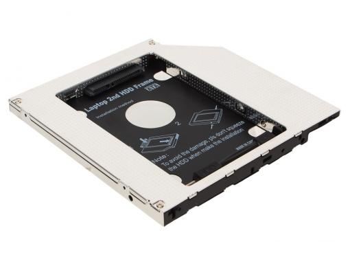 Адаптер оптибей 9,5 mm (optibay, hdd caddy) SATA/miniSATA (SlimSATA) для подключения HDD/SSD 2,5” к ноутбуку Espada SS95