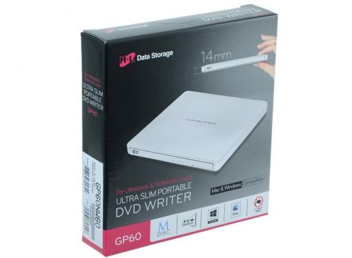 Оптический накопитель ext. DVD±RW LG (HLDS) GP60NW60 White (Slim, USB 2.0, Retail)