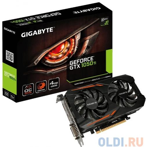 Видеокарта GIGABYTE GeForce GTX 1050 Ti OC 4G GV-N105TOC-4GD 4Gb 1316Mhz NVIDIA GTX1050 Ti/GDDR5/7008Mhz/128 bit/PCI-E/DVI,DP,HDMI