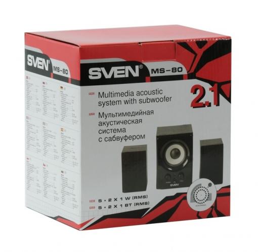 Колонки Sven MS-80  2.1  2х1+5Вт