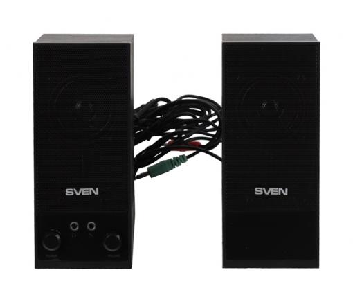 Колонки Sven SPS-604  2х2Вт   черные  выход на наушники 2х10Вт  2х полосные черные  выход на наушники