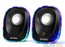 Колонки Sven 330 чёрный, USB, акустическая система 2.0, мощность 2х2.5 Вт