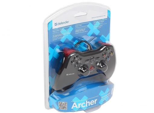 Геймпад проводной Defender Archer USB-PS2/3, 12 кнопок, 2 стика