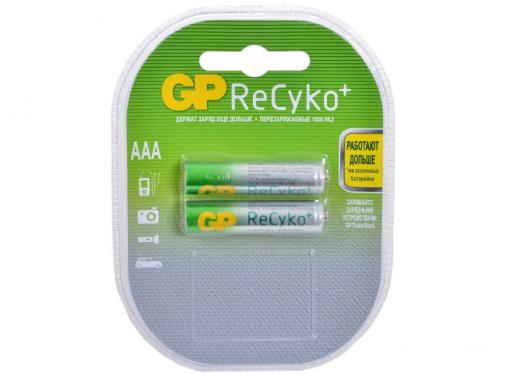 Аккумуляторы GP ReCyko 2шт, AAA, 850mAh, NiMH (85AAAHCB-C2)