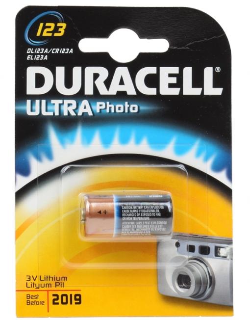 Батарейки DURACELL  CR123 ULTRA (10/50/6000) Блистер  1 шт