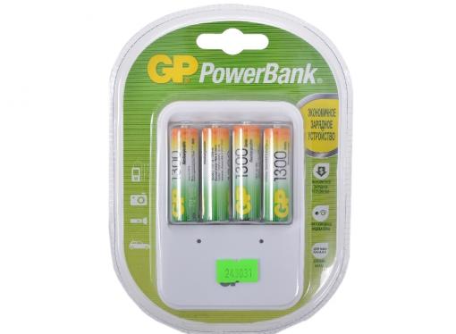 Зарядное устройство GP PowerBank 13 часов + аккум. 4шт. 1300mAh (GP PB420GS130-CR4)