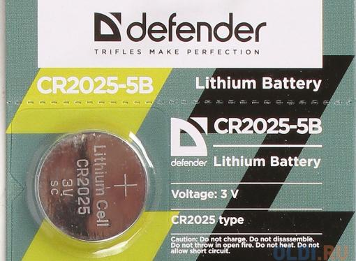 Батарейка Defender литиевая CR2025-5B в блистере 5 шт