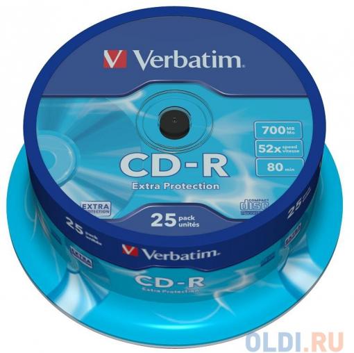 CD-R Verbatim 700Mb 52x DL 25шт Cake Box