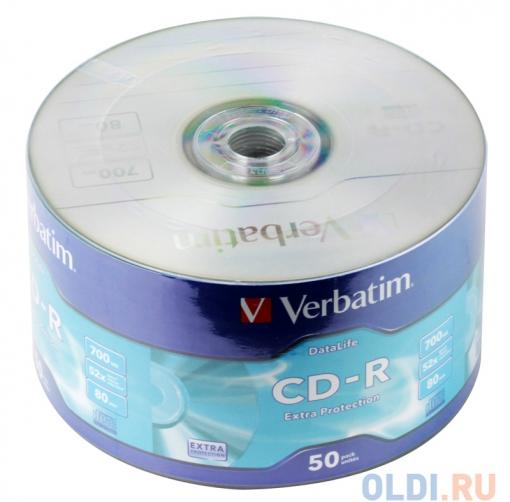 CD-R Verbatim 700Mb 52x 50шт Shrink 43787