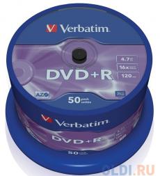 DVD+R Verbatim 4.7Gb 16x 50шт Cake Box