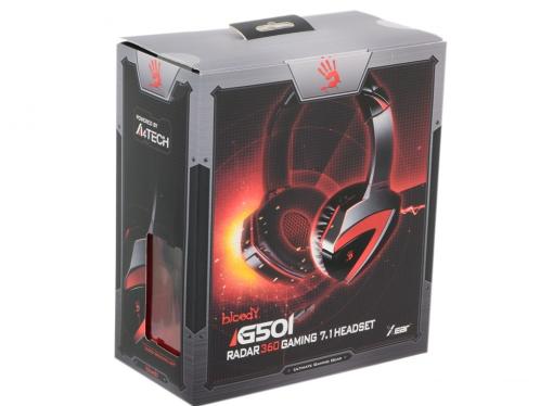 Гарнитура  A4Tech Bloody G501 черный/красный (2.2м) микрофон, регулятор гр. (surround)