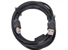 Кабель USB 2.0 AM/BM 3м Pro Gembird, феррит.кольцо,  черный, пакет CCF-USB2-AMBM-10