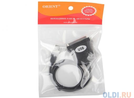 Кабель-адаптер Orient ULB-201N, USB to LPT (IEEE 1284-B, 36pin Centronics), кабель 0.8м пакет