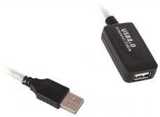 Кабель удлинитель активный(с усилителем) USB 2.0 AM/AF 15м VCOM VUS7049 USB2.0-repeater