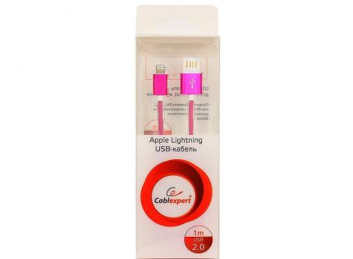 Кабель USB 2.0 Cablexpert, AM/Lightning 8P, 1м розовый металлик