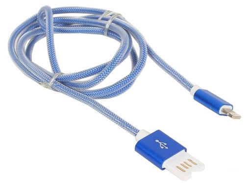 Кабель USB 2.0 Cablexpert, AM/Lightning 8P, 1м синий металлик