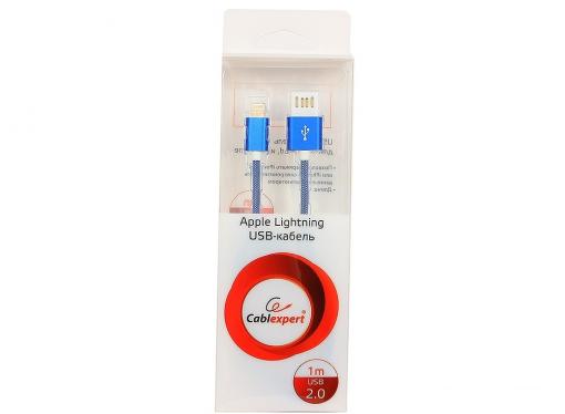 Кабель USB 2.0 Cablexpert, AM/Lightning 8P, 1м синий металлик