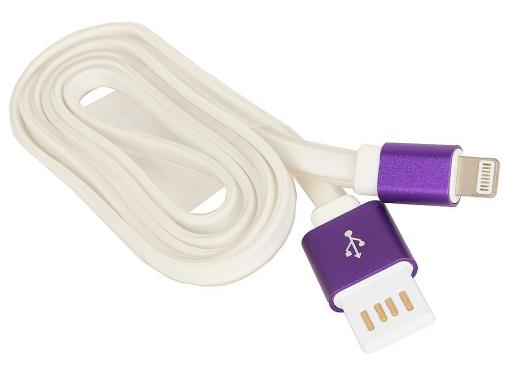Кабель USB 2.0 Cablexpert AM/Lightning 8P (CC-ApUSBp1m), 1 м, серый/фиолетовый