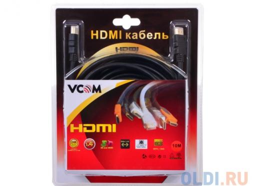 Кабель VCOM HDMI 19M/M ver:1.4-3D, 10m, позолоченные контакты, 2 фильтра (VHD6020D-10MB) Blister