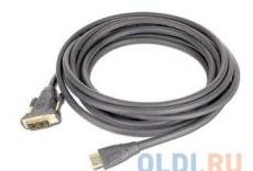 Кабель HDMI - DVI-D 19M/19M 1.8м Gembird Single Link, черный, позол.разъемы, экран, пакет