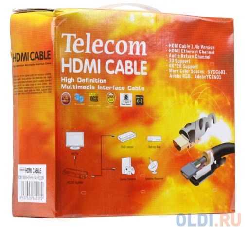 Кабель HDMI 19M/19M 20m ver:1.4 Telecom [VHD6020D-TC-20MC] позолоченные контакты, 2 фильтра, Carton Pack
