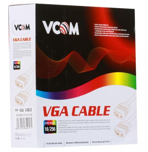 Кабель монитор-SVGA card (15M-15M) 20м 2 фильтра VCOM [VVG6448-20M]