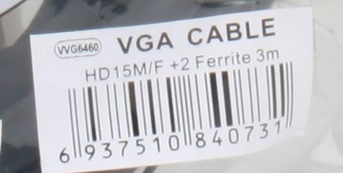 Кабель удлинительный Монитор-SVGA card (15M-15F) 3m 2 фильтра VCOM [VVG6460-3M]