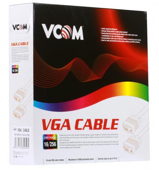 Кабель монитор-SVGA card (15M-15M) 30м 2 фильтра VCOM [VVG6448-30M]