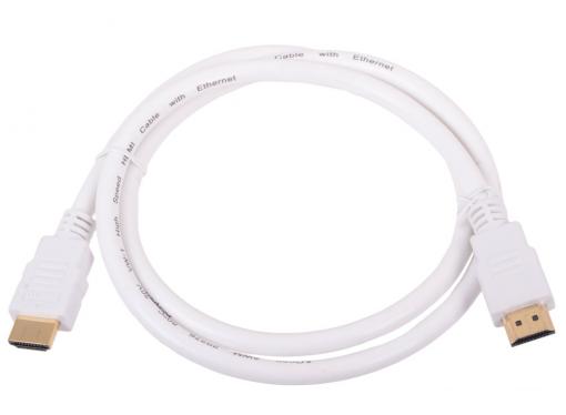 Кабель HDMI 19M/19M 1.0m ver:1.4 +3D/Ethernet AOpen [ACG511W-1M] белый, позолоченные контакты