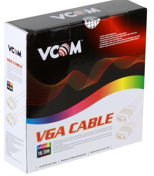 Кабель VGA VCOM (VVG6448-15M) 15 м, 2 фильтра, (15M-15M)