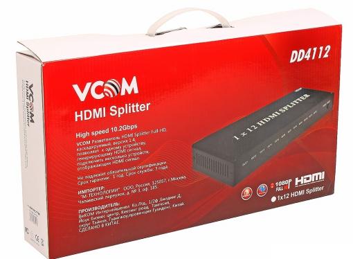 Разветвитель HDMI Spliitter 1=)12 3D Full-HD VCOM 1.4v DD4112 каскадируемый сплиттер на 12 мониторов