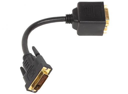 Кабель-переходник DVI-M - 2X-DVI-F 0.2m , Telecom (TA655)
