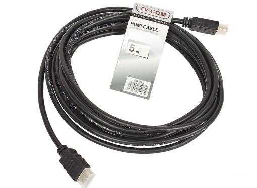 Кабель цифровой HDMI19M to HDMI19M, V1.4+3D, 5m, TV-COM