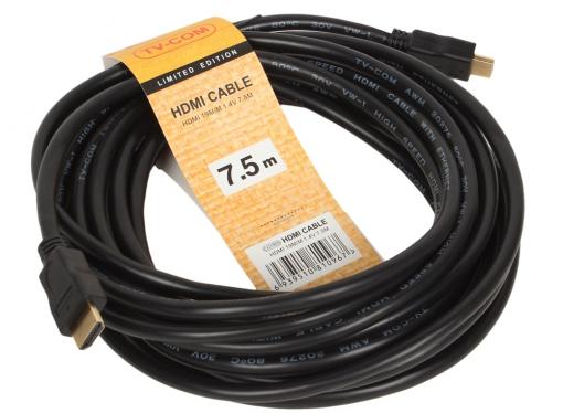 Кабель цифровой TV-COM HDMI19M to HDMI19M, V1.4+3D, 7.5m (CG150S-7.5M)