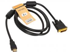 Кабель HDMI to DVI-D (19M -25M) 2м, TV-COM, 2 фильтра (LCG135F-1.8M)