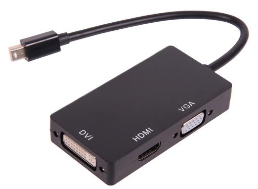 Кабель-адаптер Orient C310 Mini DisplayPort M - HDMI/ DVI-I/ VGA, длина 0.2 метра, черный