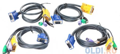 Переключатель KVM ATEN PS2/USB+VGA =)  4 cpu PS2/USB+VGA,  2048x1536, настол., исп.стандарт.шнуры, без OSD (CS84U-AT)