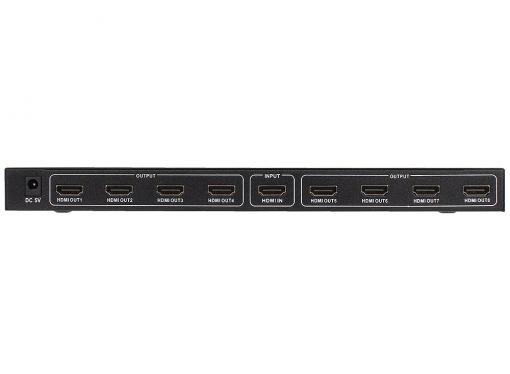 Разветвитель HDMI Splitter Orient HSP0108, 1-8, HDMI 1.4/3D, HDTV1080p/1080i/720p, HDCP1.2, внешний БП 5В/3A, метал.корпус