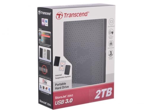 Внешний жесткий диск Transcend StoreJet 25A3 2Tb Black (TS2TSJ25A3K)