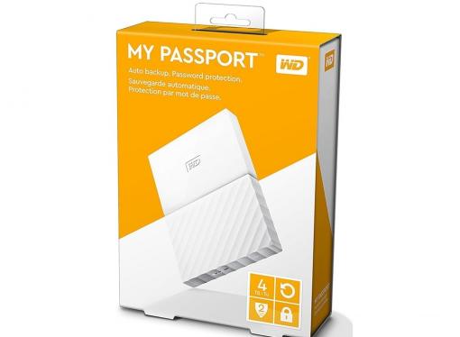 Внешний жесткий диск WD My Passport 4Tb White (WDBUAX0040BWT-EEUE)