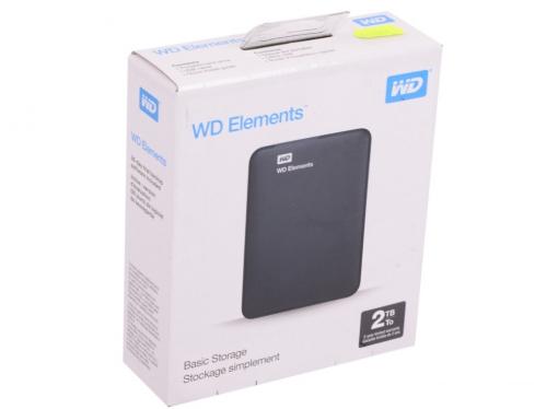 Внешний жесткий диск WD Elements Portable 2Tb Black (WDBU6Y0020BBK-WESN)