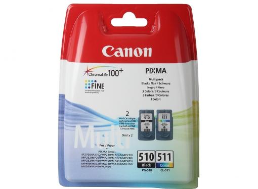 Набор картриджей Canon PG-510/CL-511 для PIXMA MP260. Чёрный/Цветной.