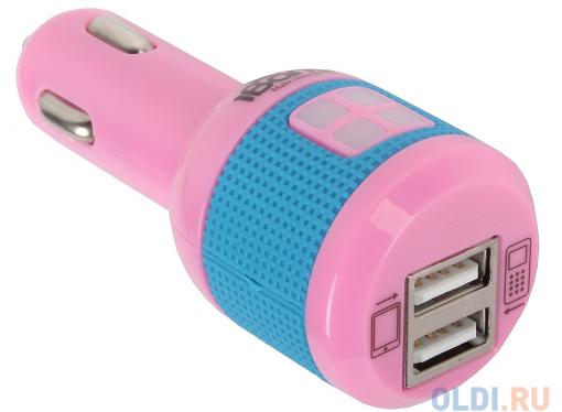 Автомобильное зарядное устройсто USB iBang Skypower - 1005 (для тел. и планшетов, 2 USB выхода, 5 В/2100 мА макс. (1600 мА + 500 мА), розовый)